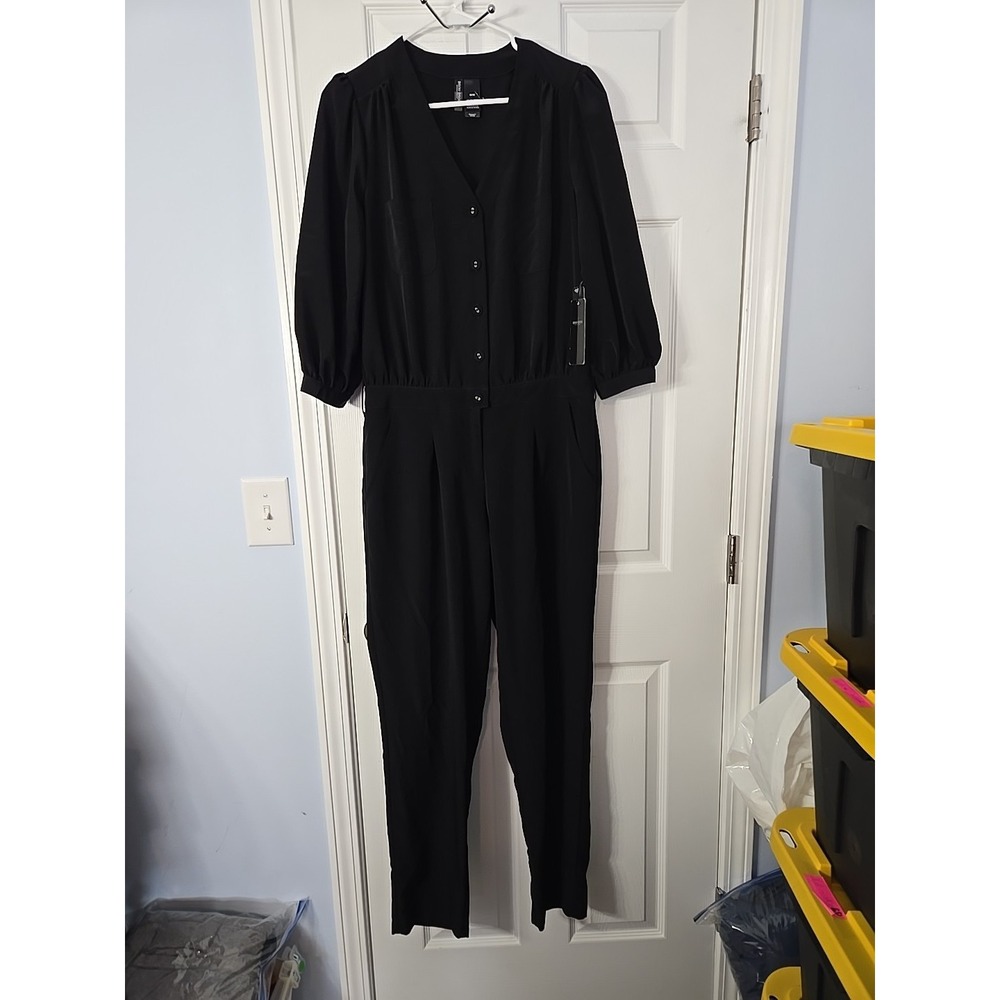 Bisou Bisou Womans‎ 3/4 Jumpsuit Black Size Medium New